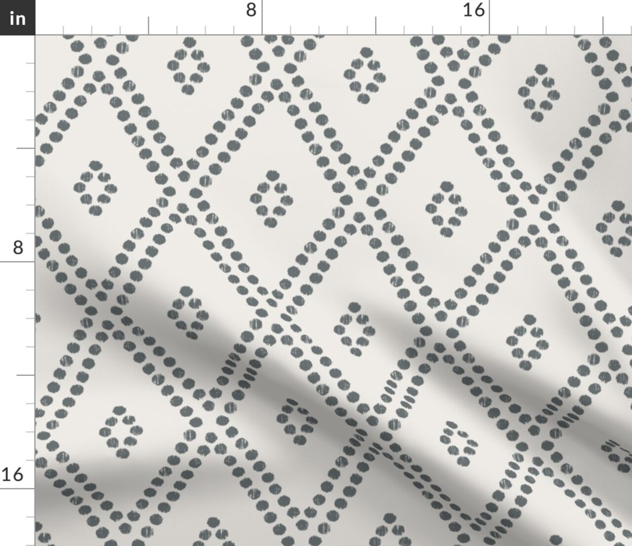 Modern Farmhouse Neutral Diamonds Bohemian Mudcloth Dots Grayscale Custom Printed Fabric by Spoonflower Various Fabrics by the Yard or Fat Quarter
